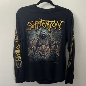 SUFFOCATION Band Clarity Through Deprivation Long Sleeve T shirt Size Medium